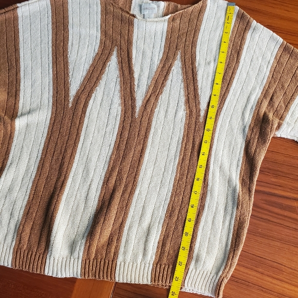 Chico's pullover sweater brown & cream size 2 - Picture 6 of 9
